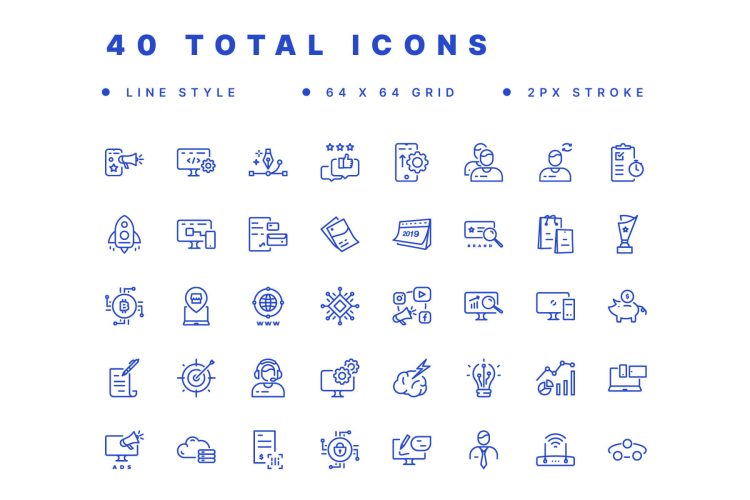 40 Total icon 40 个数字代理图标