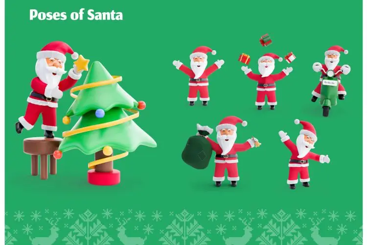 Christmas Cheer 趣味创意卡通3D立体圣诞节新年插图插画webp免抠高清图片设计素材