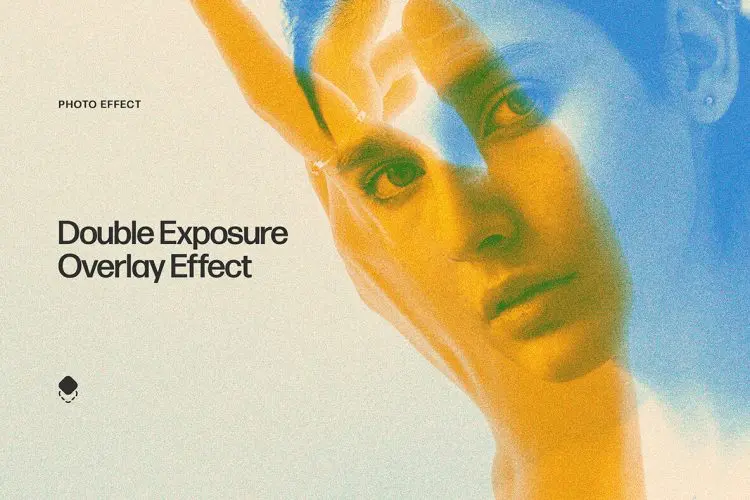 Double Exposure Overlay Effect 潮流复古颗粒噪点时尚怀旧双重曝光叠加照片图像ps样机特效模板