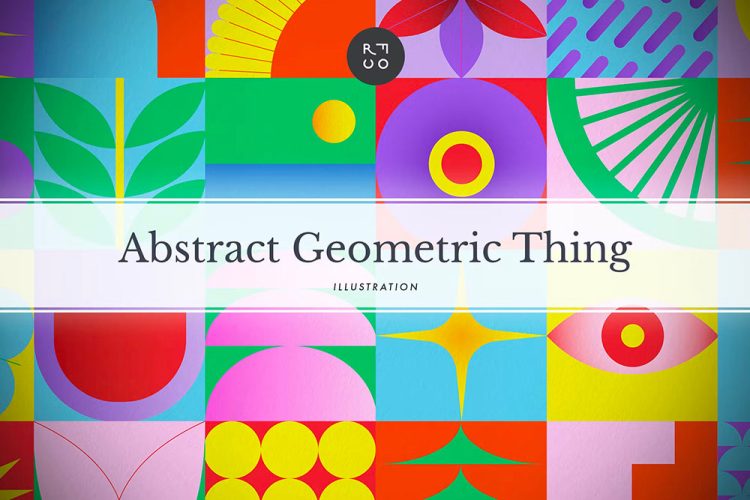 Abstract Geometric Background Pack 60张正方形抽象几何扁平风矢量装饰图案背景图片png免抠图设计素材