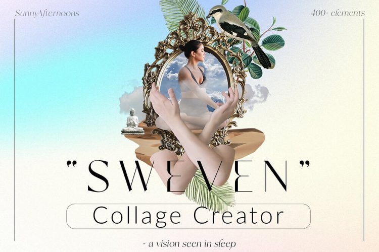 Sweven Collage Creator 400款潮流复古超现实主义人物动物艺术拼贴画png免抠图片设计素材