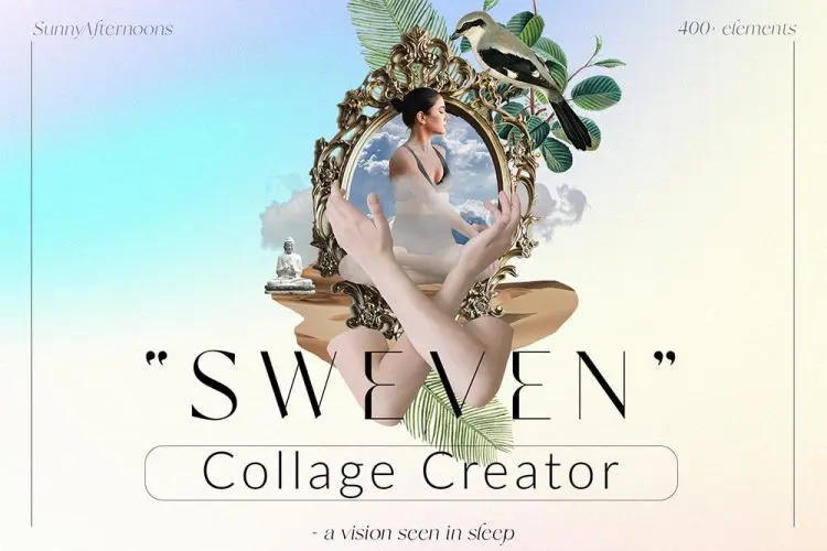 Sweven Collage Creator 400款潮流复古超现实主义人物动物艺术拼贴画webp免抠图片设计素材