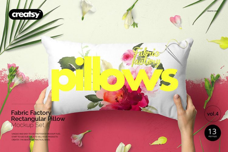 FABRIC FACTORY V5 RECTANGULAR PILLOW 13款长方形抱枕靠枕靠垫枕头腰靠空白贴图ps样机国外设计模板