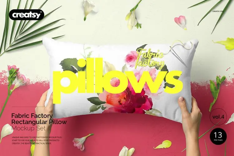 FABRIC FACTORY V5 RECTANGULAR PILLOW 13款长方形抱枕靠枕靠垫枕头腰靠空白贴图ps样机国外设计模板