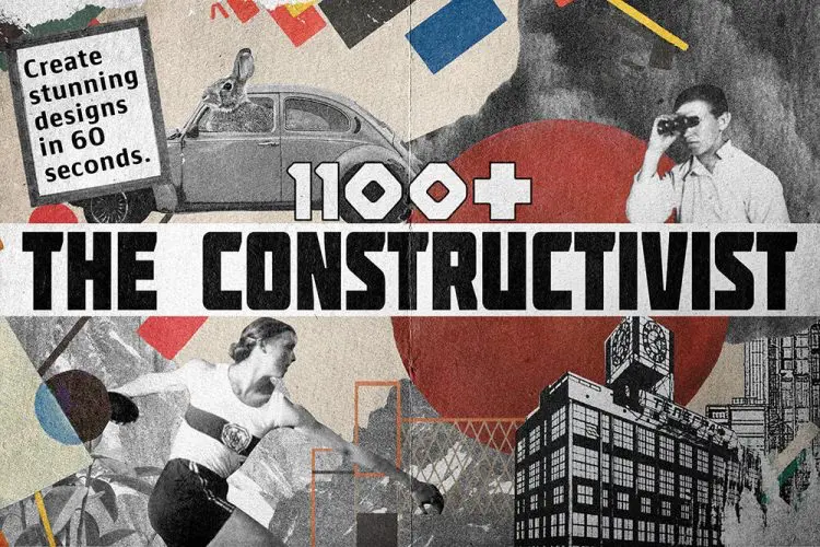 The Constructivist 1100+ PNG Collage 潮流复古建构主义怀旧建筑人物黑白老照片剪报拼贴webp免抠图片