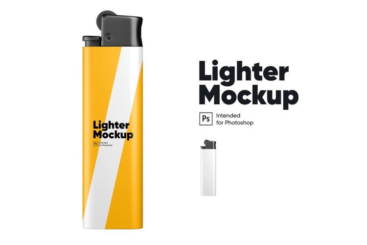 Lighter Mockup 一次性打火机礼品logo印花图案设计贴图ps样机素材展示效果模板