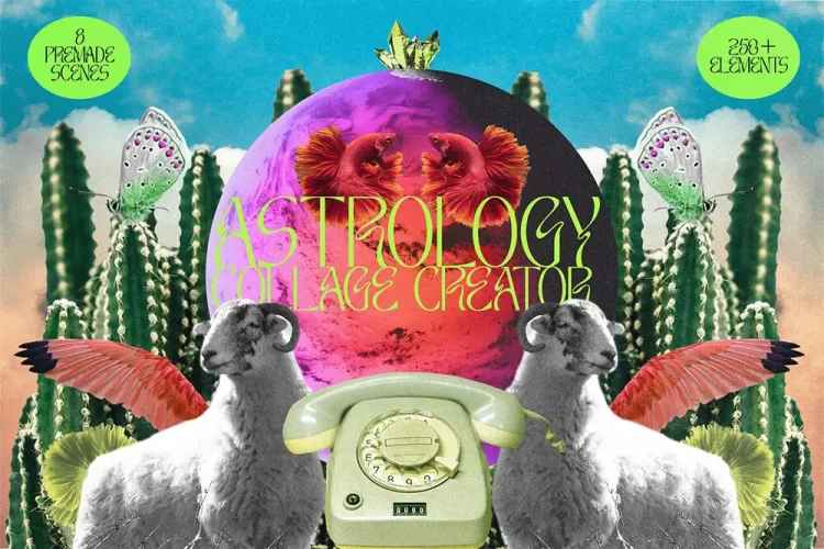 Astrology Collage Creator 潮流复古抽象艺术创意剪报拼贴画视觉海报webp免抠图片设计素材
