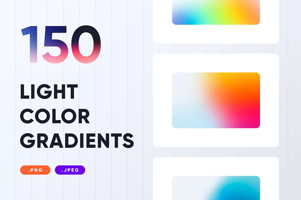150 Light Gradients Collectionv 150款高清时尚多彩简约彩虹模糊渐变海报背景底纹图片设计素材
