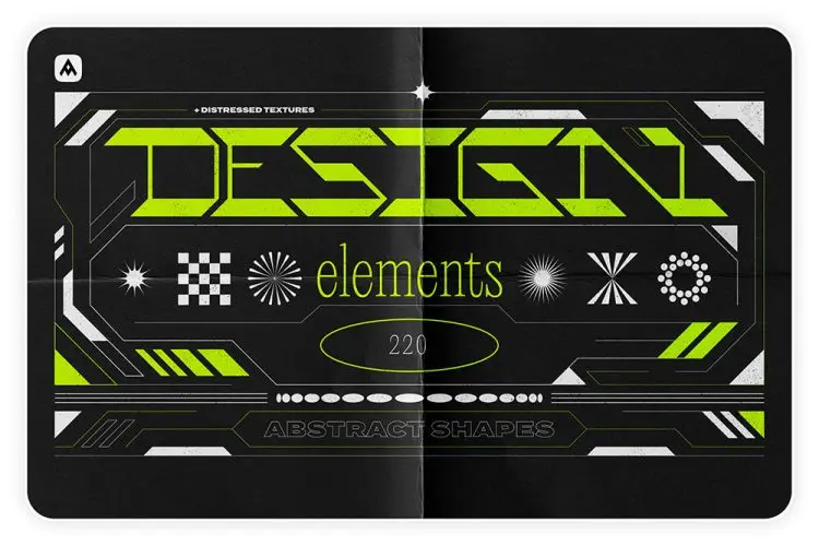 Abstract design elements collection 潮流抽象装饰艺术扭曲几何多边形酸性海报图形设计设计素材源文件