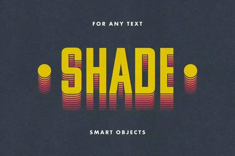 Layered Text Effect 时尚复古立体字叠影渐变海报标题层叠字体设计ps样机特效生成模板