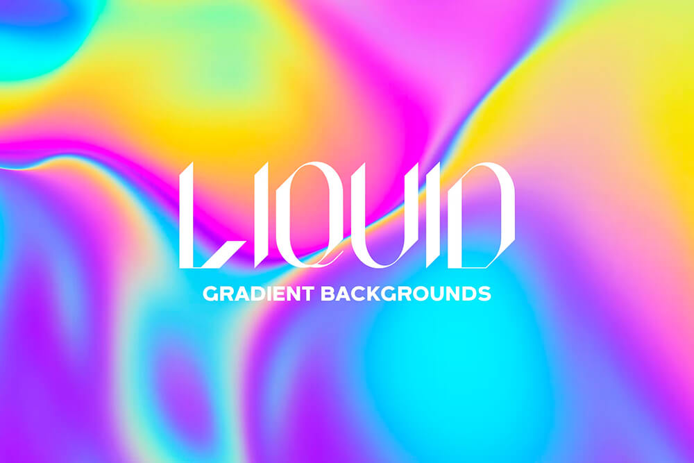 Iridescent Liquid Gradient Backgrounds 0款高清抽象艺术时尚迷幻彩虹全息流体渐变海报背景图片设计素材