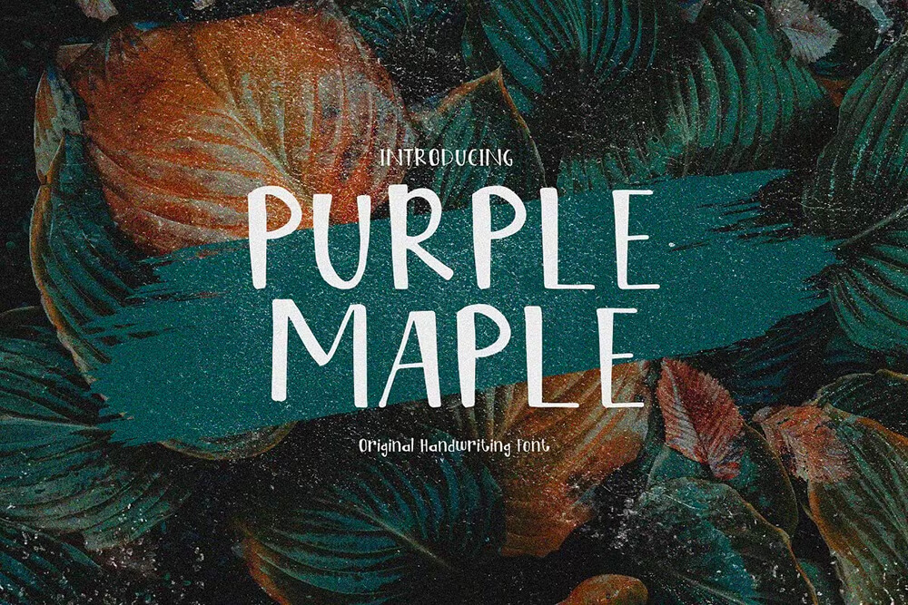 Purple Maple 创意手工趣味卡通文创潮牌logo海报请柬标题排版手写英文字体包