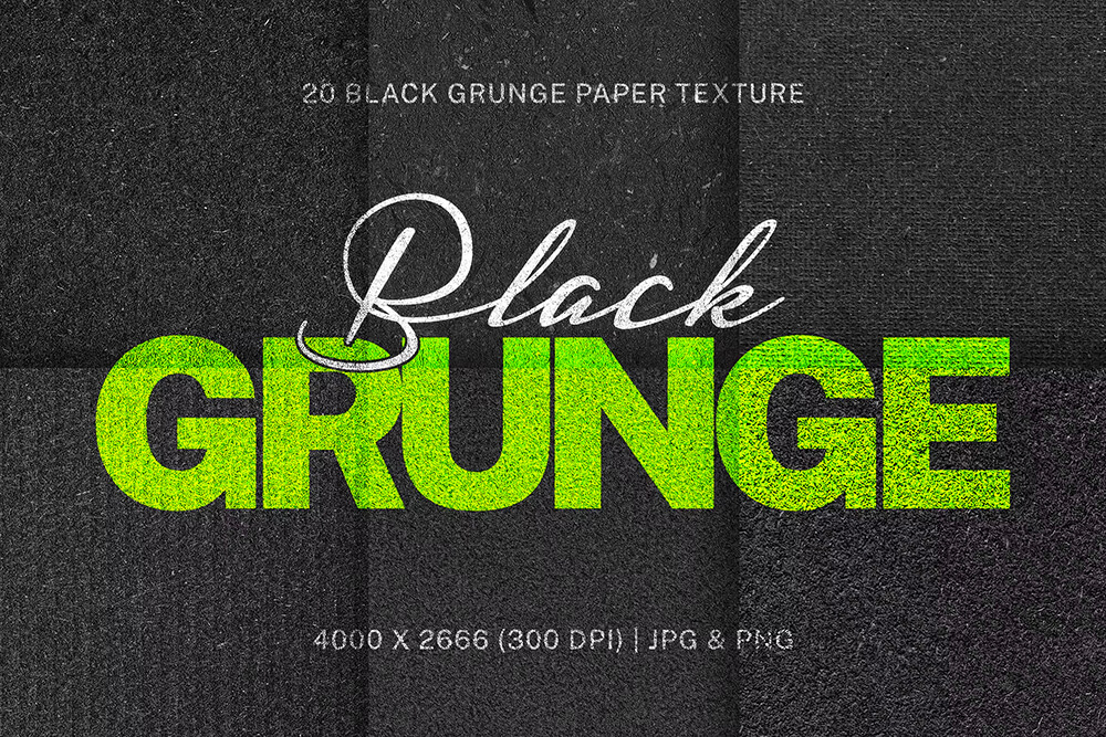 Black Grunge Paper Texture 20张黑色粗糙毛面瓦楞纸板毛糙纹理背景叠加图片国外设计素材