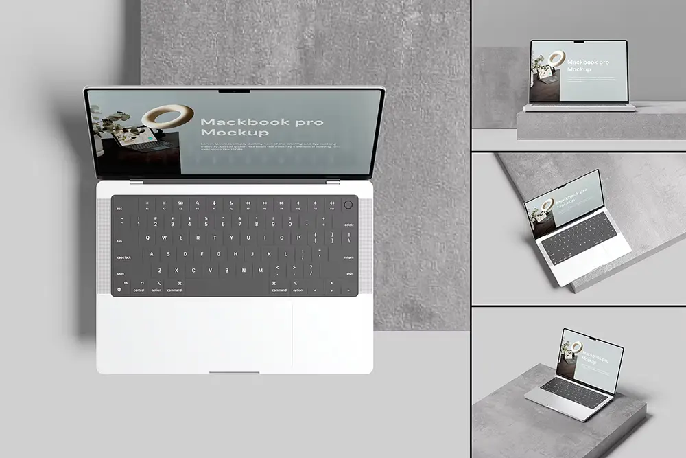 Macbook Pro Mockup 2 苹果笔记本电脑屏幕用户界面设计作品展示贴图ps样机素材国外设计模板