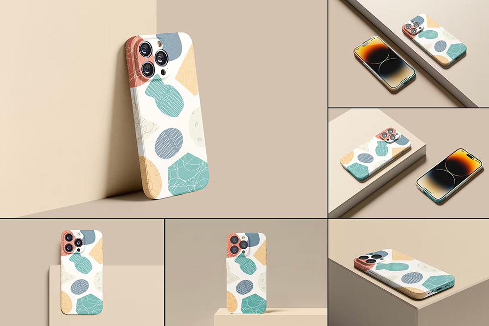 iPhone Case Mockup 苹果14塑料手机壳展示设计贴图ps包装样机素材mockup模板