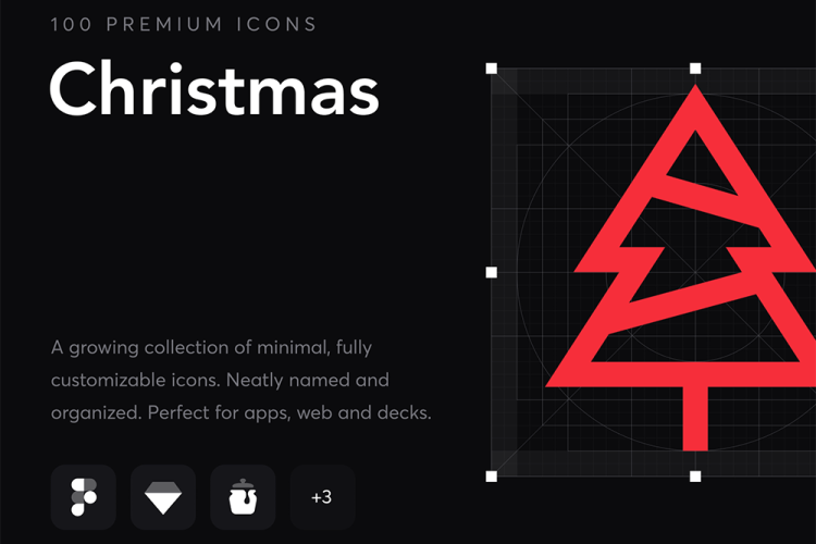 Christmas – Premium Icons 100款圣诞节新年趣味创意极简ui线性icon图标ai设计素材源文件