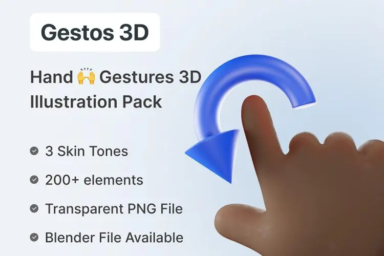 Gestos – Best Hand Gestures 3D illustration Pack 82个创意趣味3D立体卡通手指手势动作webp免抠图片插图设计素材