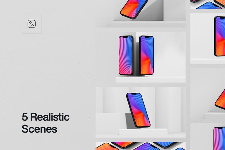 iPhone 13 Mockup pack 苹果iPhone13手机界面ui设计作品贴图ps样机素材场景展示模板