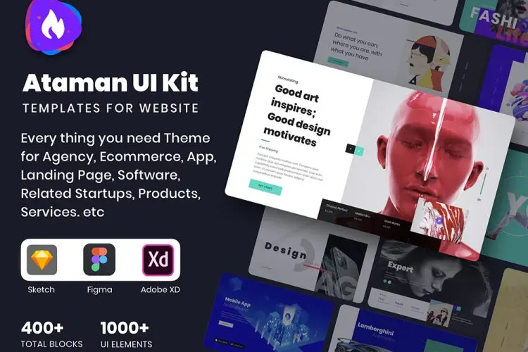 Ataman Web UI Kit – Templates For Website 400+企业官网电商数据可视化后台等网页界面设计
