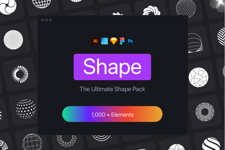 Logo Shape Pack 1000+矢量logo标志标识徽标几何图形psd/Ai模板源文件