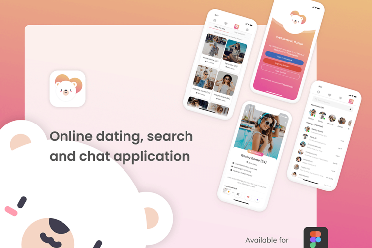 Boobe – Online dating, search and chat application 50屏在线约会社交产品搜索聊天应用程序app ui