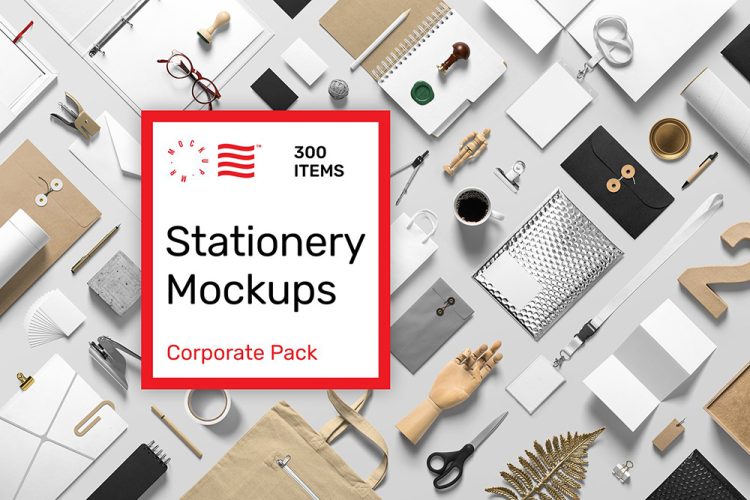 Stationery Mockups – Corporate Pack 企业办公文具文创品牌VI应用贴图ps样机素材国外设计模板