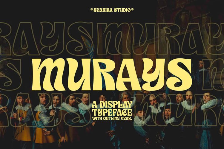 Murays – Retro Display Font Murays潮流复古时尚扭曲酸性逆反差潮牌logo海报标题装饰英文字体