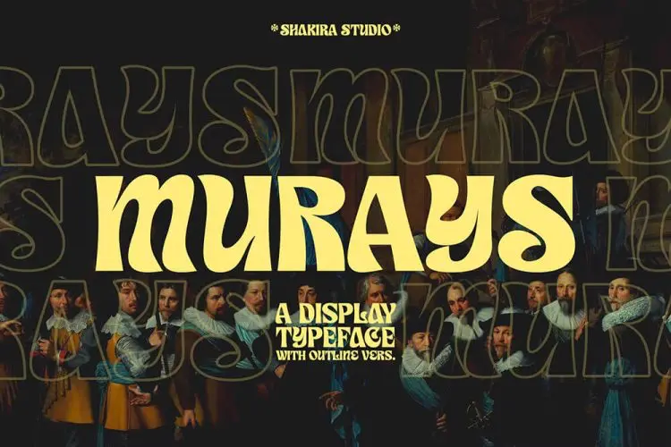 Murays – Retro Display Font Murays潮流复古时尚扭曲酸性逆反差潮牌logo海报标题装饰英文字体