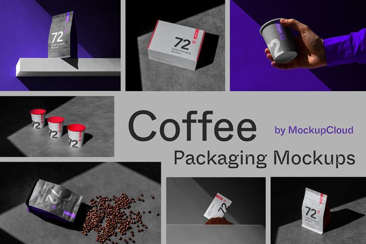 Origin – Coffee Packaging Mockups 14款质感光影咖啡品牌纸杯包装名片vi应用设计作品贴图ps样机素材