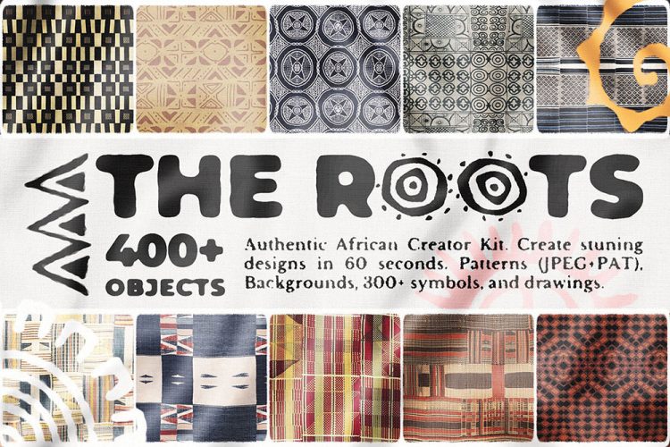 Authentic African Patterns, Symbols 非洲传统部落图腾符号纺织艺术印花图案海报设计背景底纹图片素材