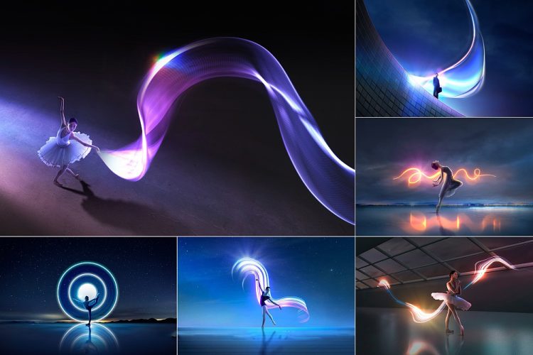 Light Painting Vision 未来科幻光带时尚光绘艺术光影光环主视觉海报ps设计素材源文件