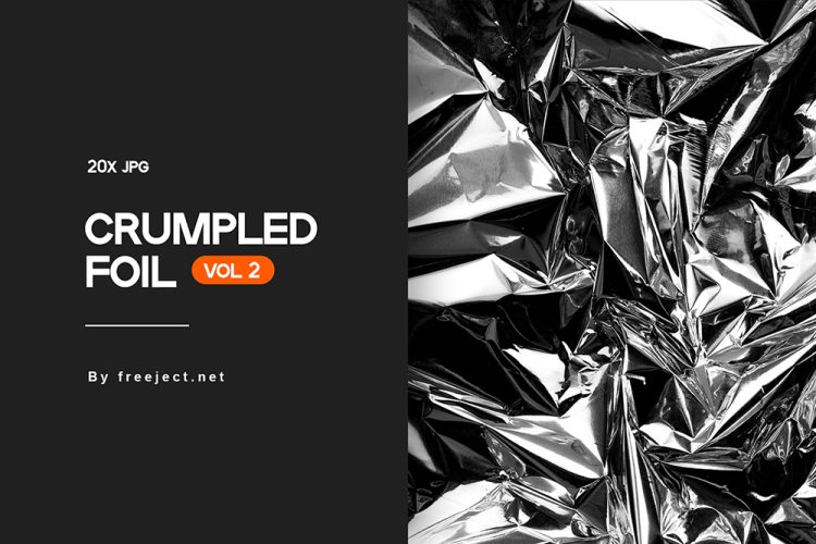 Crumpled Foil Texture VOL 2 20款时尚潮流街头褶皱金属铝箔肌理海报背景底纹高清图片设计素材