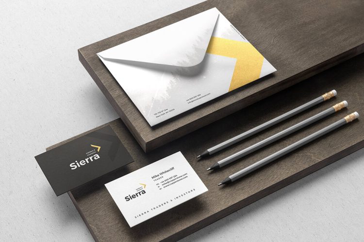 Sierra branding mockup vol1 信封名片信纸企业品牌vi应用办公文具设计贴图ps样机素材展示效果