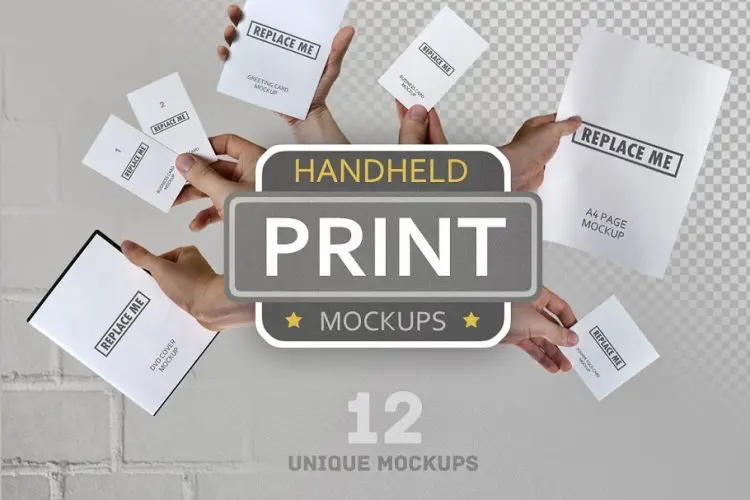 Handheld Mockup Light Actions 12款手持纸张海报模版样机