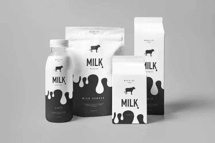 Milk Mockup 牛奶乳制品产品设计包装展示样机