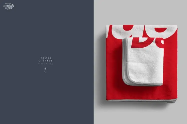 Towel 2 Sizes Mockup 毛巾浴巾抹布洗碗布logo印花图案设计贴图ps样机素材国外设计模板