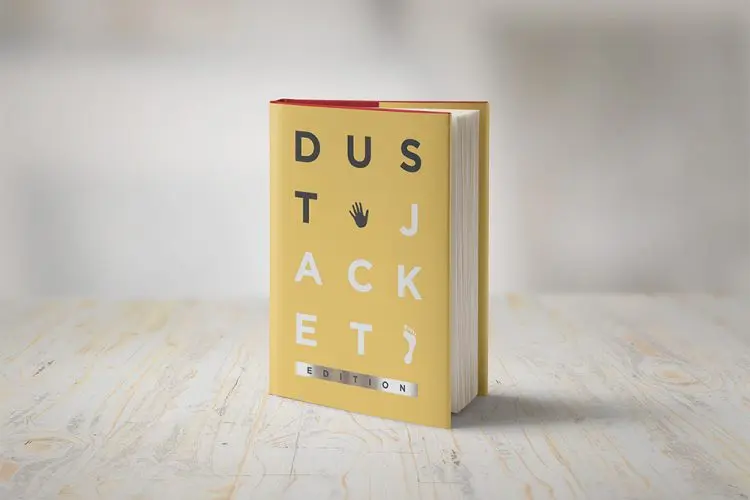 Book Mock-Up Dust Jacket Edition 硬面精装书籍画册封皮封套封面设计贴图ps样机素材展示效果模板