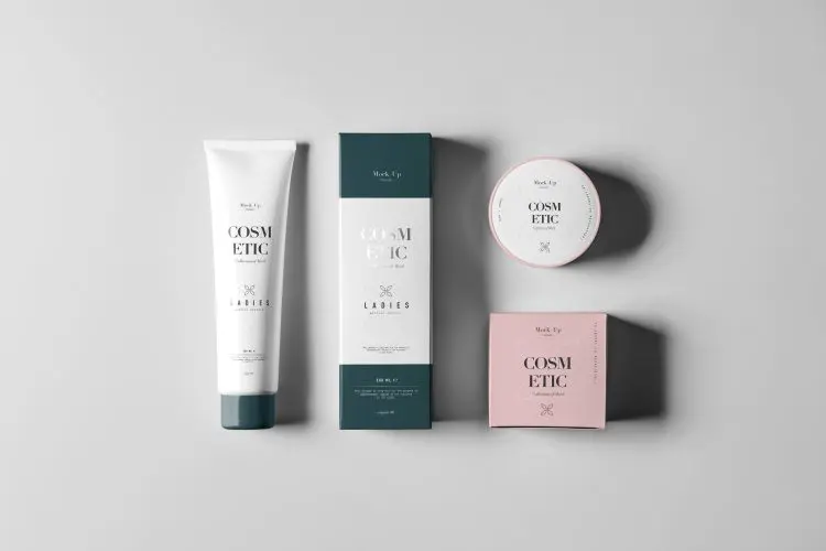 Cosmetic Mock-up 6 化妆品洗面奶乳霜挤压软管空白贴图ps包装样机素材国外设计模板