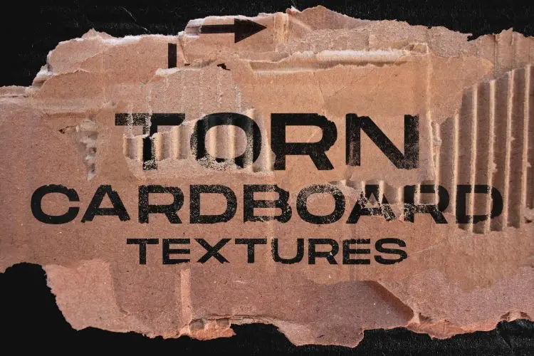 Torn cardboard textures 潮流复古做旧牛皮硬板纸瓦楞纸板磨损撕纸拼贴webp免抠图片素材