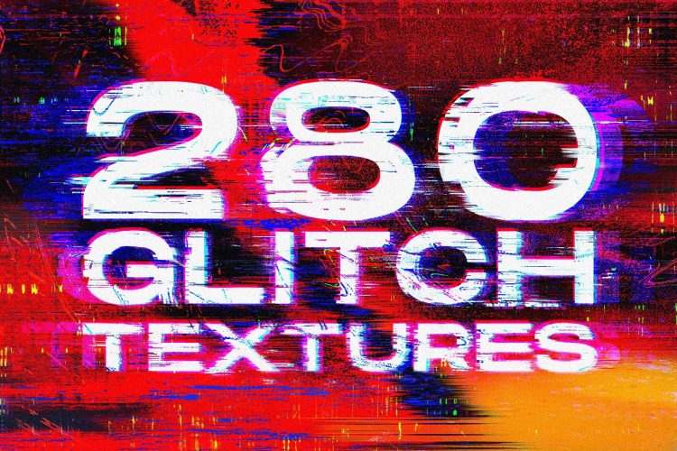 280 Glitch Distortion textures 280款艺术抽象炫彩复古街头潮流故障风肌理海报背景底纹图片素材