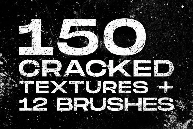 Cracked & Distressed Textures 150款潮流复古做旧磨损粗糙颗粒肌理纹理背景底纹滤镜设计素材