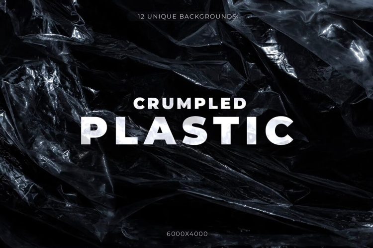 Crumpled Plastic Backgrounds 褶皱塑料透明玻璃纸纹理背景叠加图片国外设计素材 12p