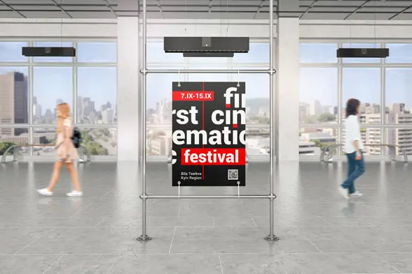 Poster Mockup城市机场车站海报广告架场景展览效果展示样机