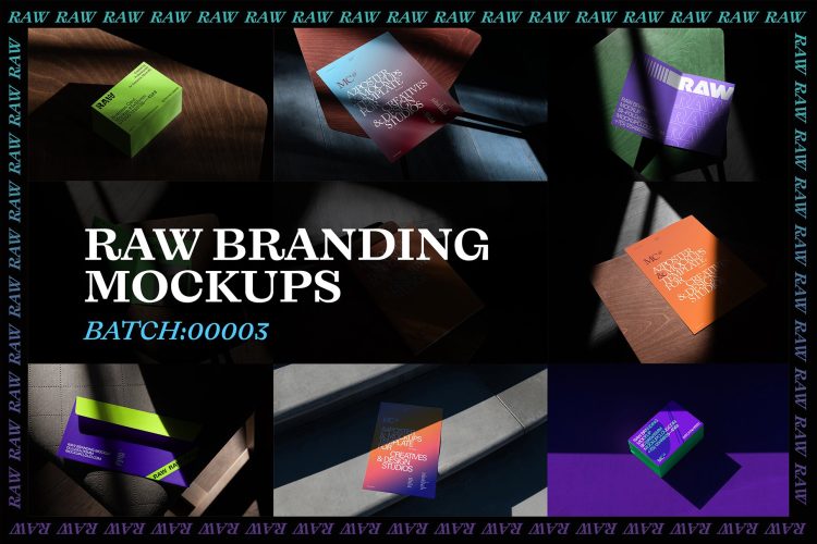 Raw Branding Mockups Batch 00003 35款名片信封单页折页海报品牌vi设计贴图ps样机素材场景展示效果