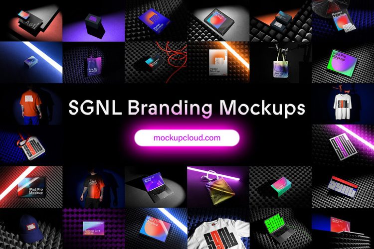 SGNL Branding Mockups Kit 31款海报名片手提袋t恤文具ipad品牌vi应用设计贴图ps样机素材