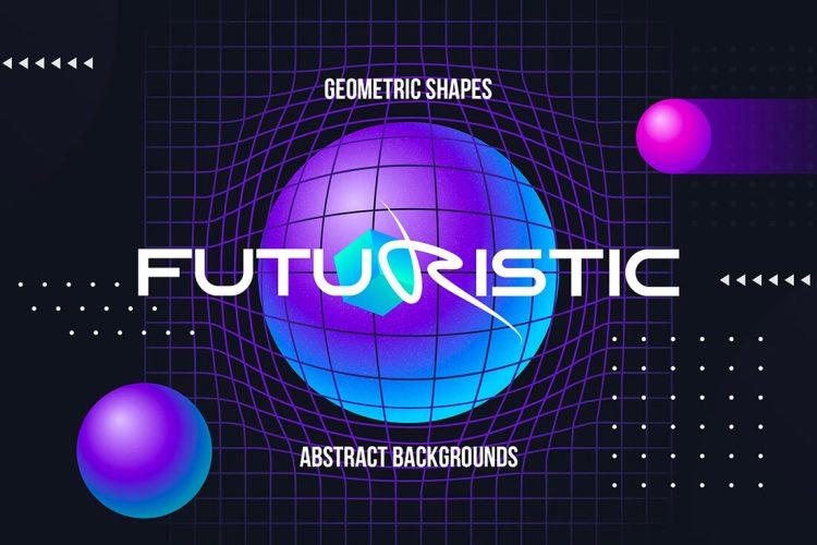 Futuristic Geometric Shapes Backgrounds 10款时尚科幻几何渐变未来抽象海报装饰背景底纹ai设计素材源文件