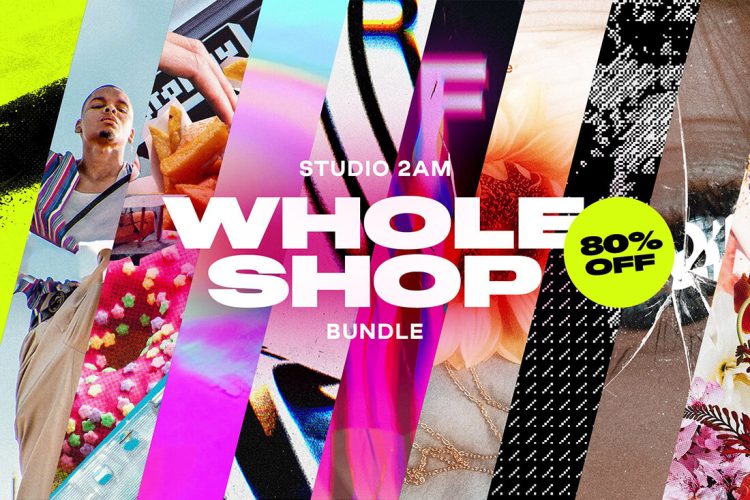 Studio 2am – Whole Shop Bundle 16套创意潮流扭曲拼贴复古ps特效样机PSD设计素材合集