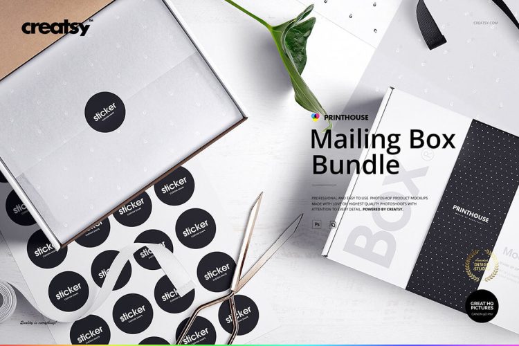 Mailing Box Mockup Bundle 30款快递打包飞机盒包裹纸盒空白贴图ps包装样机素材国外设计模板