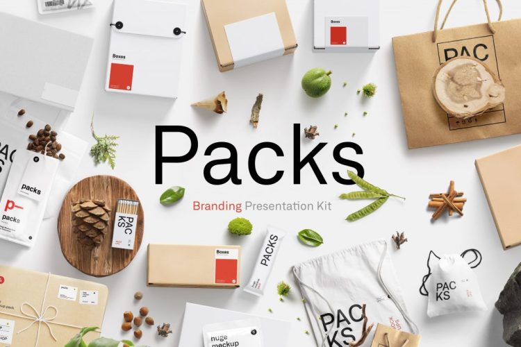 Packs Mockup Bundle | BPK 全套品牌礼品盒产品包装vi应用设计贴图ps样机素材展示效果合集