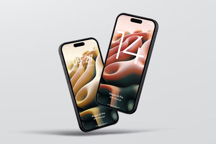 iPhone 14 Mockup 20款iPhone 14苹果手机广告UI设计作品贴图ps样机素材展示效果图